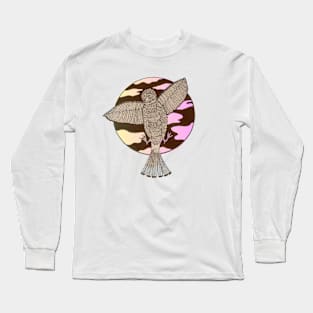 Bird in flight pink sky Long Sleeve T-Shirt